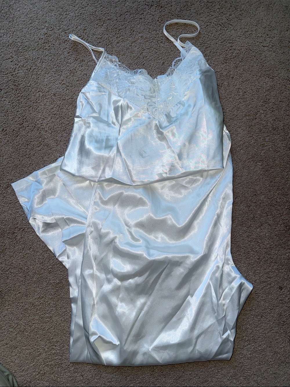 Silky Lace-trice cami and satin pants